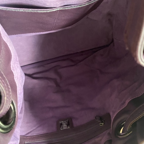 RARE MCM Purple Quilted Women's Bag with Gun Metal Hardware - Picture 6 of 14